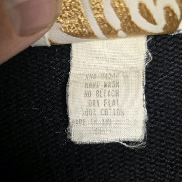 Vintage Novelty Cardigan Sweater Wine Grapes Grapevine Black Size Large - Picture 4 of 6